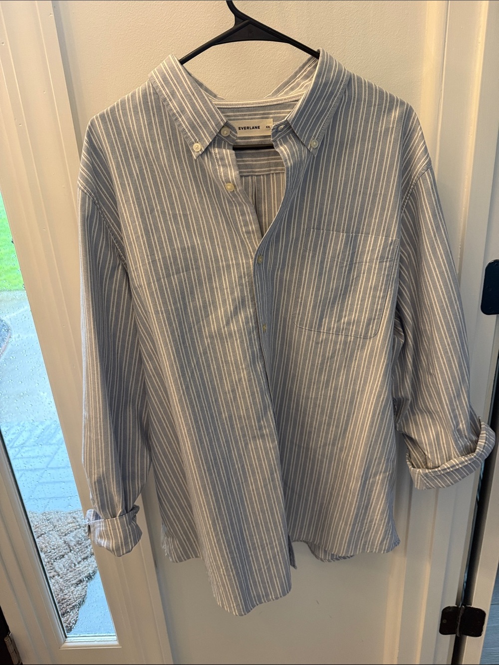 Everlane Light Blue and White Stripe Button-Down Men’s Shirt
